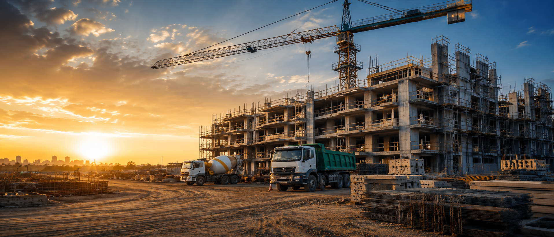 Chantier de construction en préparation